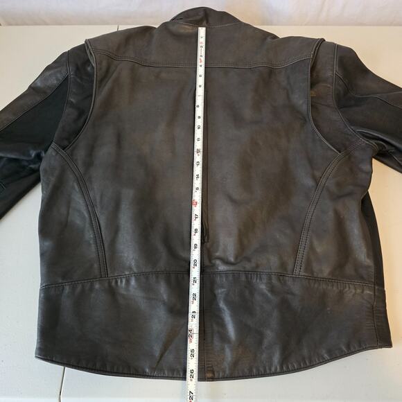 Harley Davidson Leather Motorcycle Jacket Men's M Black Biker Bomber USA - Picture 12 of 16